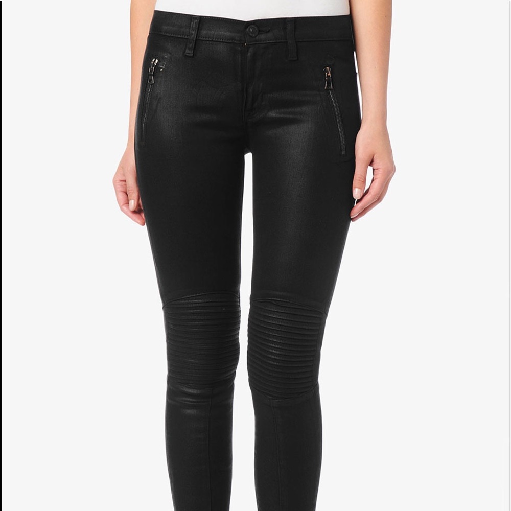 Hudson Stark Moto Pant in Jet Black
